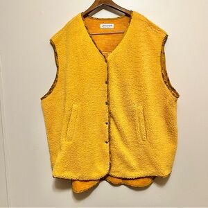 Free People Mustard Yellow Fleece Vest